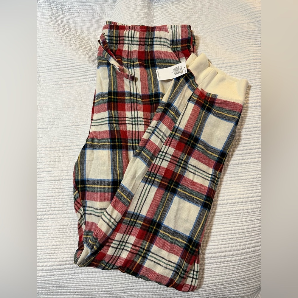 Old Navy Flannel Pajama Joggers for Men White Tartan Size Medium New with Tags!